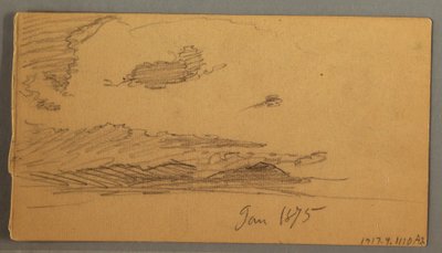 Dibujo, Nube sobre colinas, posiblemente 1875 de Frederic Edwin Church