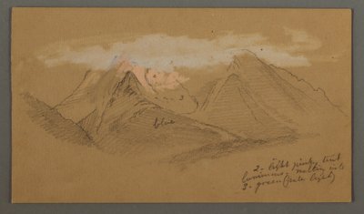 Dibujo, Nubes sobre picos montañosos, posiblemente 1868 de Frederic Edwin Church