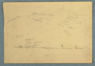 Dibujo, Nubes sobre una línea del horizonte, 1857 de Frederic Edwin Church