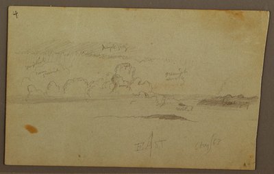 Dibujo, Nubes sobre la cordillera, 1863 de Frederic Edwin Church