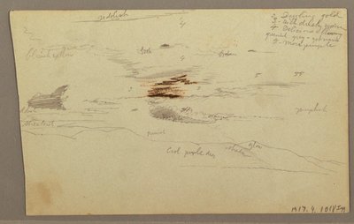 Dibujo, Nubes sobre la cordillera, 1863 de Frederic Edwin Church