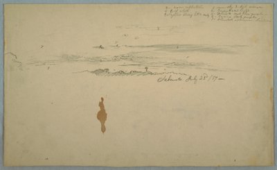 Dibujo, Cielo nublado sobre colinas perfiladas, Ecuador, 23 de julio de 1857 de Frederic Edwin Church