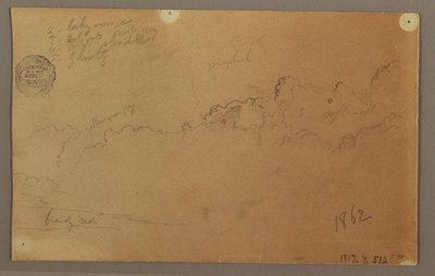 Dibujo, Cielo nublado, 1863 de Frederic Edwin Church
