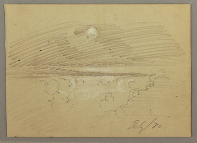 Dibujo, Cielo nublado, julio de 1870 de Frederic Edwin Church