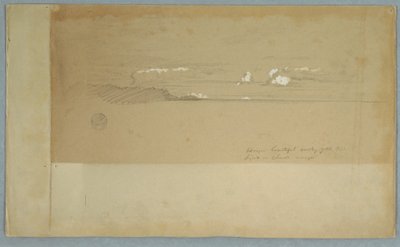 Dibujo, Cielo nublado sobre un elenco montañoso y boscoso, posiblemente 1857 de Frederic Edwin Church