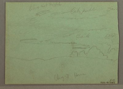 Dibujo, Cielo nublado sobre una cresta, agosto de 1871 de Frederic Edwin Church