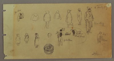 Dibujo, Bocetos de trajes y figuras, posiblemente 1869 de Frederic Edwin Church