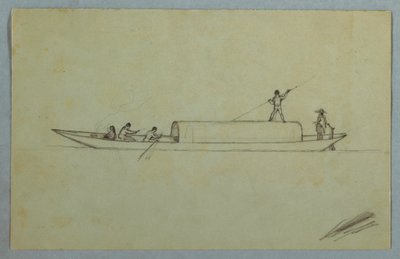 Dibujo, Canoa cubierta, probablemente sudamericana, 1853 o 1857 de Frederic Edwin Church