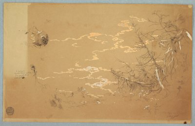 Dibujo, Vista detallada del borde del banco canadiense, agosto de 1858 de Frederic Edwin Church