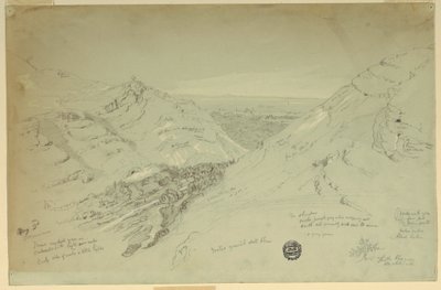 Dibujo, Vista lejana de Damasco, Siria, 2 de mayo de 1868 de Frederic Edwin Church