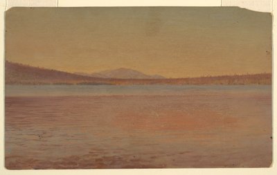 Dibujo, Vista lejana de los montes Katahdin y Traveller desde el lago Millinocket, 1870-80 de Frederic Edwin Church