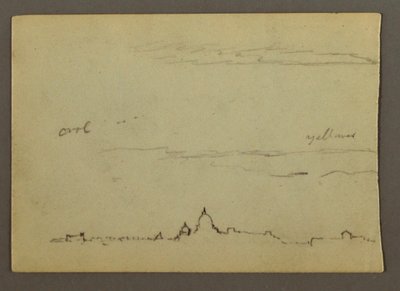 Dibujo, Vista lejana de la Basílica de San Pedro y el Vaticano, Roma, Italia, enero de 1869 de Frederic Edwin Church