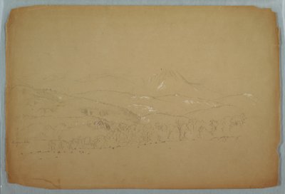 Dibujo, Vista lejana del Katahdin desde el oeste, hacia 1856 de Frederic Edwin Church