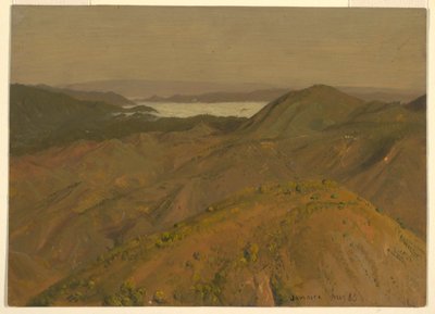 Dibujo, Vista lejana sobre las colinas, agosto de 1865 de Frederic Edwin Church