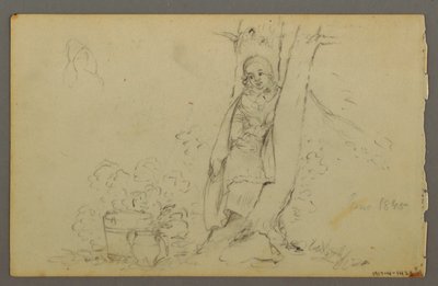 Dibujo, Edificios agrícolas distantes, 1844 de Frederic Edwin Church