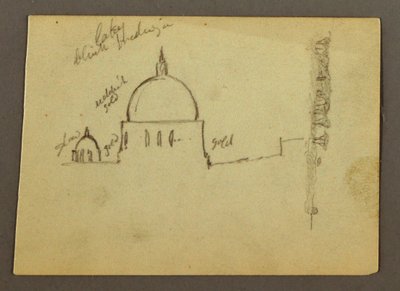 Dibujo, Cúpulas de la Basílica de San Pedro (vistas desde el norte), Roma, Italia, enero de 1869 de Frederic Edwin Church