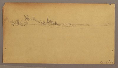 Dibujo, Doble arco iris sobre las cataratas, río Niágara, posiblemente 1858 de Frederic Edwin Church