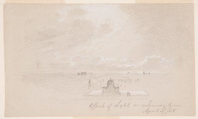 Dibujo, Efecto de la luz sobre Jerusalén, 2 de abril de 1868 de Frederic Edwin Church