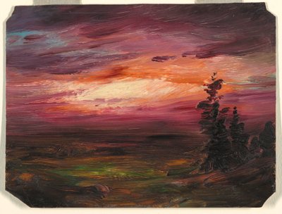 Dibujo, Crepúsculo vespertino, ca. 1870 de Frederic Edwin Church
