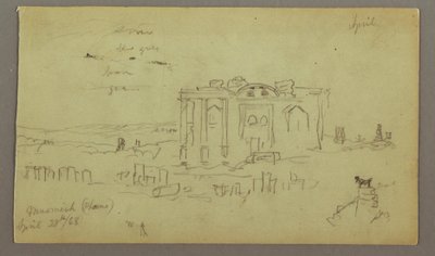 Dibujo, Fachada si el Parrelorium, 28 de abril de 1868 de Frederic Edwin Church