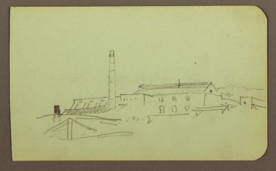 Dibujo, Fábrica; Verso: Figuras, 1883 de Frederic Edwin Church