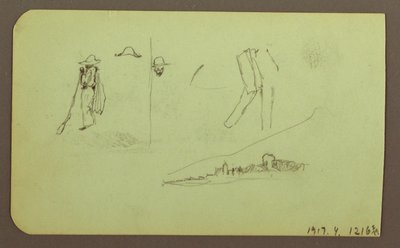 Dibujo, Fábrica; Verso: Figuras, 1883 de Frederic Edwin Church