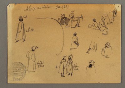 Dibujo, Estudios de figuras, enero de 1868 de Frederic Edwin Church