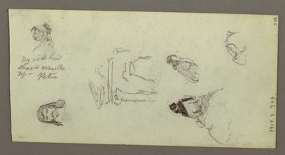 Dibujo, Estudios de figuras, Ridge, posiblemente 1868 de Frederic Edwin Church