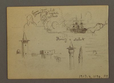 Dibujo, Estudios de figuras, Velero, Arco iris, posiblemente 1868 de Frederic Edwin Church