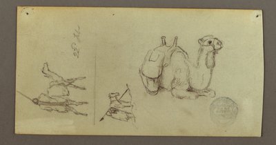 Dibujo, Figura y estudios sobre camellos, 22 de febrero de 1868 de Frederic Edwin Church