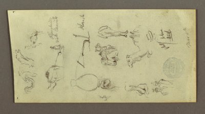 Dibujo, Figura y estudios de camello, 4 de marzo, posiblemente 1868 de Frederic Edwin Church