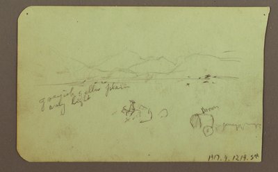 Dibujo, Figuras, Verso: Figura, Paisaje, 1883 de Frederic Edwin Church
