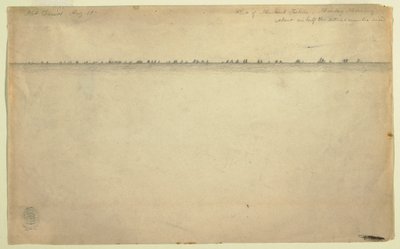 Dibujo, Flota de pescadores de caballa, Mount Desert, Maine, 19 de agosto de 1850 de Frederic Edwin Church
