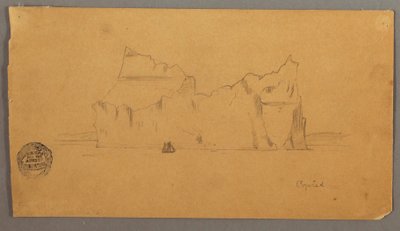 Dibujo, Iceberg flotante con velero, posiblemente 1859 de Frederic Edwin Church