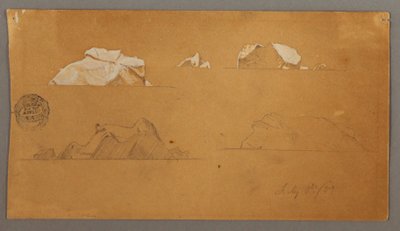 Dibujo, Icebergs flotantes, 5 de julio de 1859 de Frederic Edwin Church