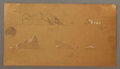 Dibujo, Icebergs flotantes, 5 y 6 de julio de 1859 de Frederic Edwin Church