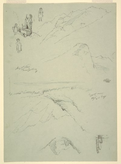 Dibujo, de "cerca de Golling", Austria, 5 de agosto de 1868 de Frederic Edwin Church