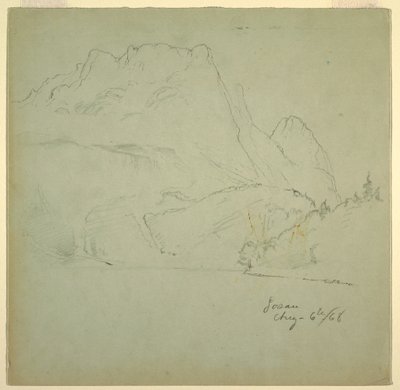 Dibujo, De uno de los lagos de Gosau, Salzkammergut, 6 de agosto de 1868 de Frederic Edwin Church
