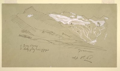 Dibujo, Desde los Alpes berneses, Bel Arp, agosto de 1868 de Frederic Edwin Church