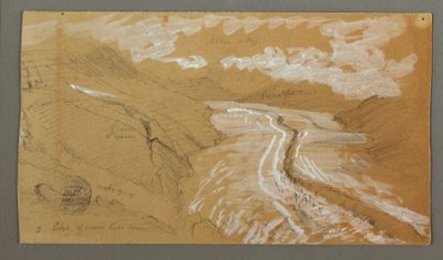 Dibujo, Glacier, 21 de agosto de 1868 de Frederic Edwin Church