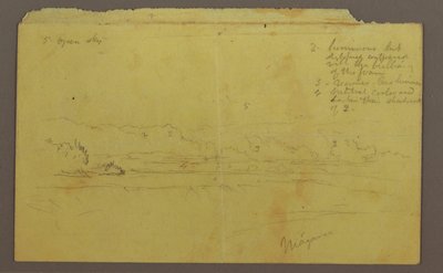 Dibujo, Goat Island y Canadian Falls, posiblemente 1856 de Frederic Edwin Church