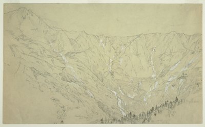 Dibujo, Great Basin, Mt. Katahdin, ca. 1877 de Frederic Edwin Church