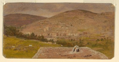 Dibujo, Hebrón, vista general, febrero de 1868 de Frederic Edwin Church