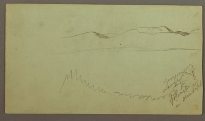 Dibujo, Cordillera a través de una llanura, posiblemente 1868 de Frederic Edwin Church