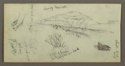 Dibujo, Colina, Arbustos, Figura, Estudios sobre camellos, posiblemente 1868 de Frederic Edwin Church