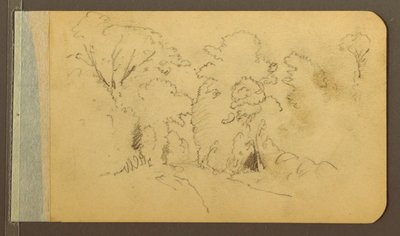 Dibujo, Colinas y cordilleras; reverso: Camino en el bosque, 1889 de Frederic Edwin Church