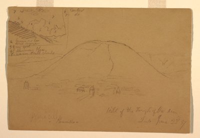 Dibujo, Colina del Templo del Sol, Quito, Ecuador, 23 de junio de 1857 de Frederic Edwin Church