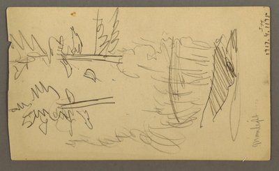 Dibujo, Hill range, posiblemente 1877 de Frederic Edwin Church