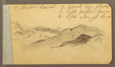 Dibujo, Hills; Verso: Cabeza, 1889 de Frederic Edwin Church
