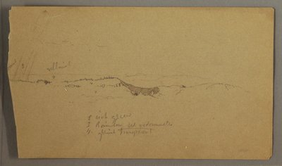 Dibujo, Colinas, arco iris, posiblemente 1865-66 de Frederic Edwin Church